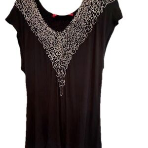 Magnan & Tse Beaded Navy and Silver Top | M